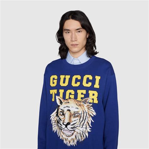 felpa gucci con la tigre|Gucci Tiger felpa in cotone .